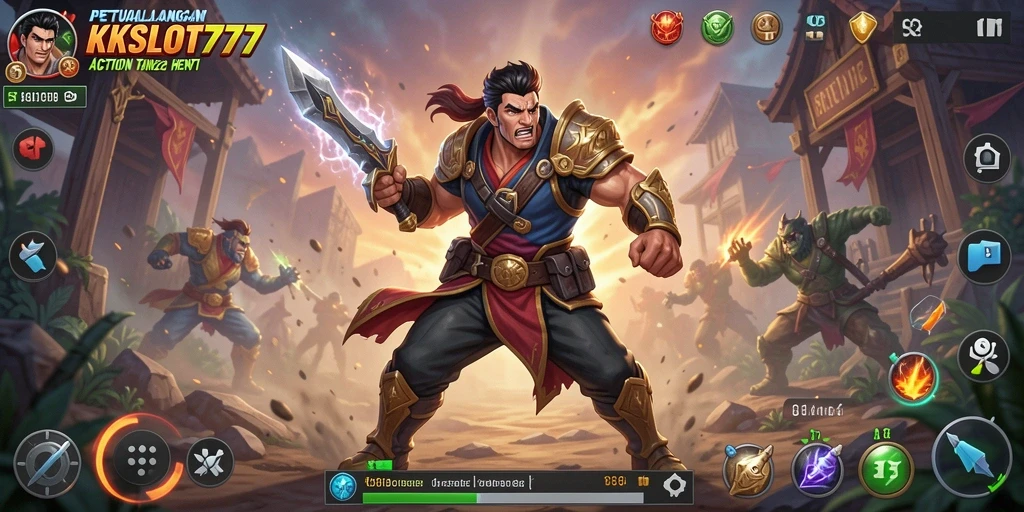 Tampilan gameplay menegangkan dari KKSLOT777 dengan aksi seru.