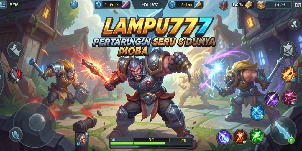 Screenshot LAMPU777 menampilkan aksi seru dalam pertandingan MOBA.