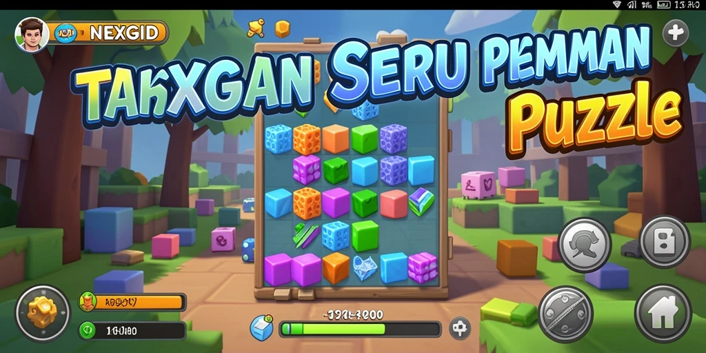 Tangkapan layar utama NEXGID menampilkan gameplay Puzzle yang menarik.