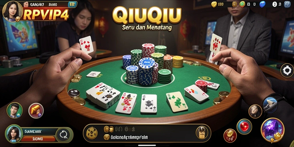 Screenshot gameplay RPVIP4 menampilkan suasana permainan QiuQiu yang seru.
