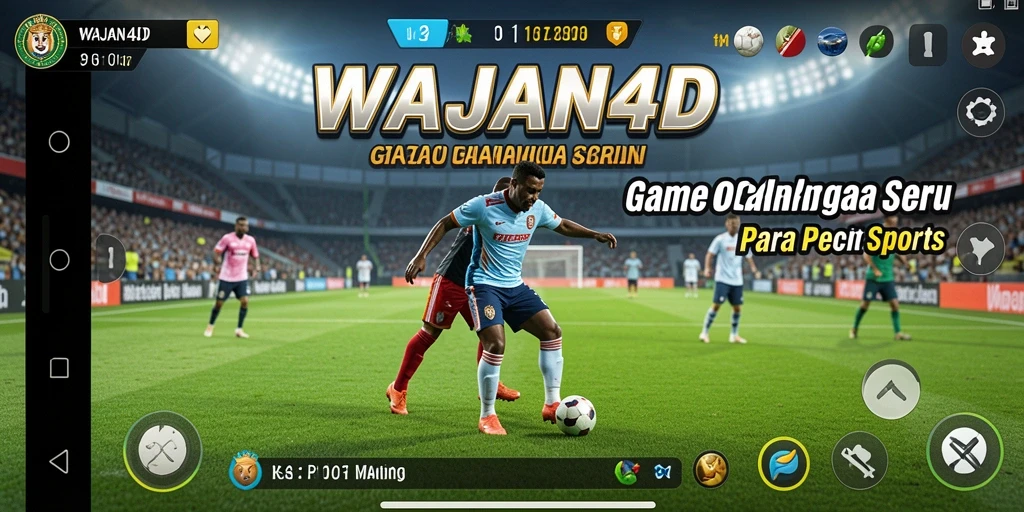 Tangkapan layar gameplay WAJAN4D menampilkan aksi olahraga seru.